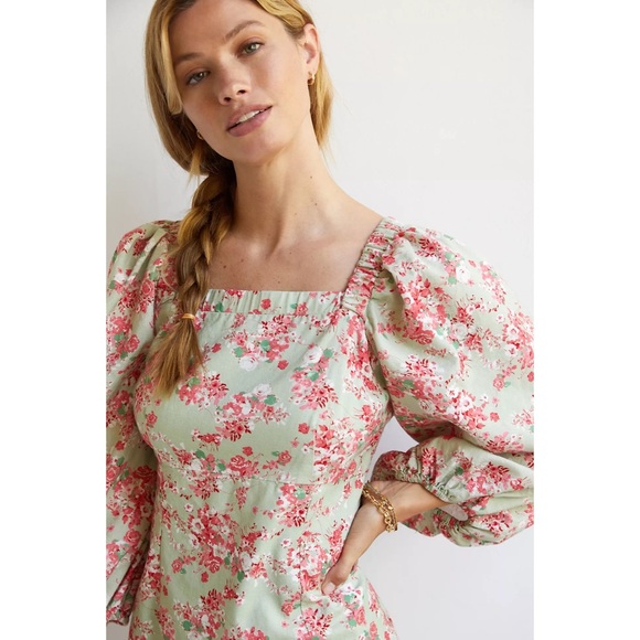 Anthropologie Puff-Sleeves Mini Dress NWT - L and XL - Picture 2 of 7